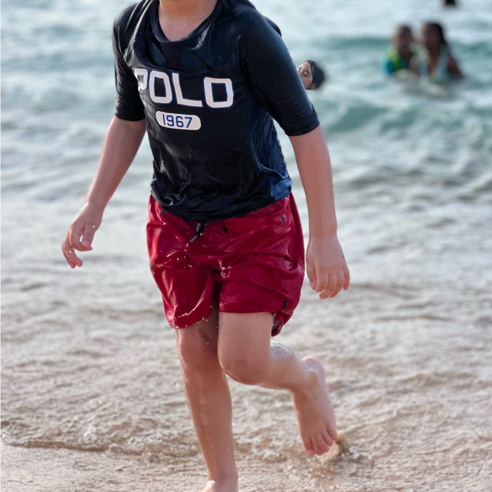 Polo by Ralph Lauren Kids Swim Rashguard - Navy and Blue - Picture 6 of 6
